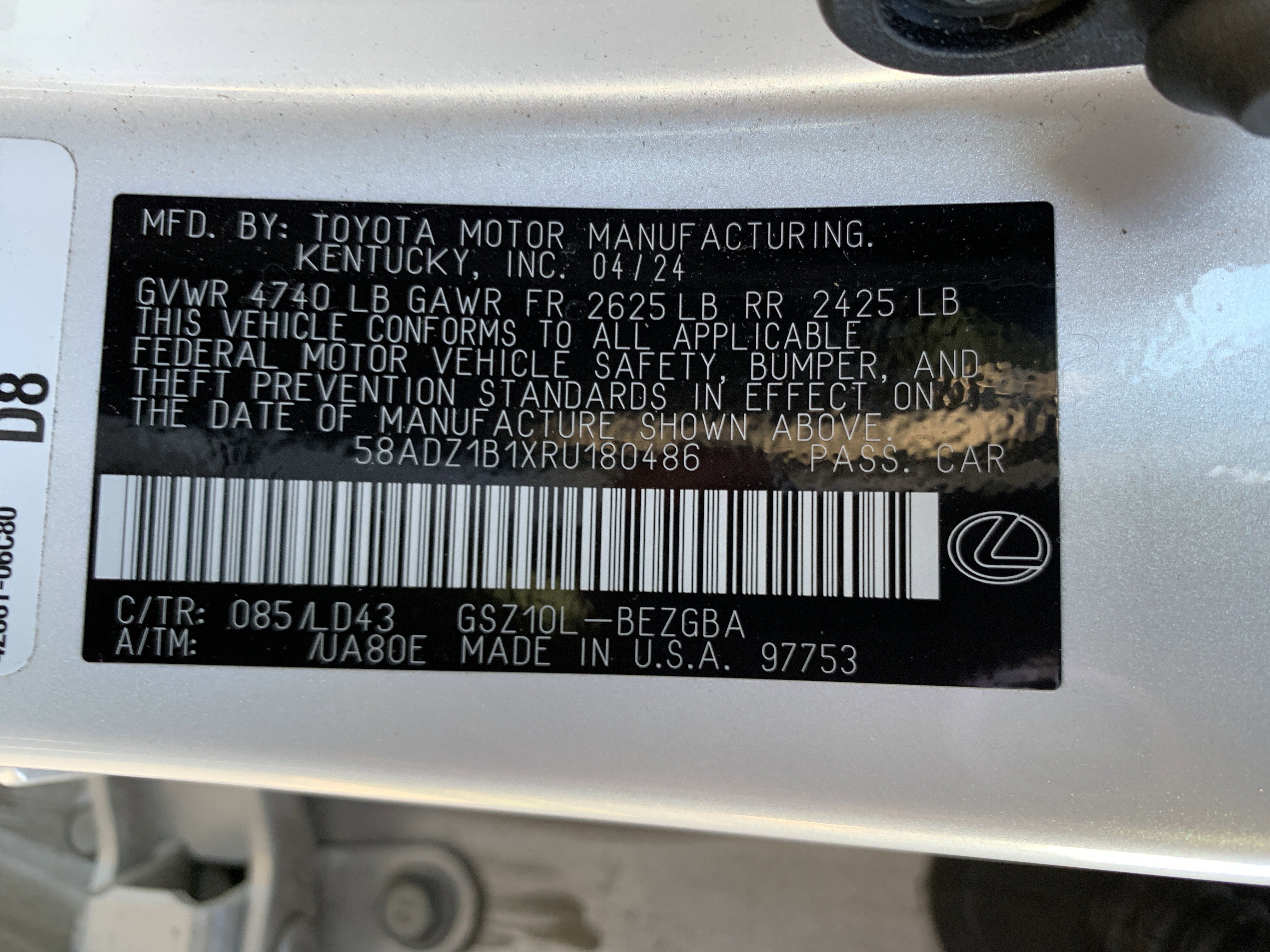 Certified 2024 Lexus ES 350 ES 350 image 36
