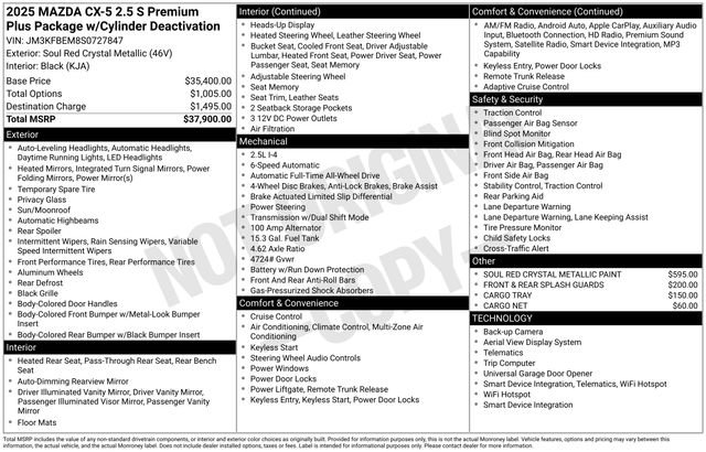 New 2025 MAZDA CX-5 AWD 2.5 S w/ Premium Plus Pkg image 9