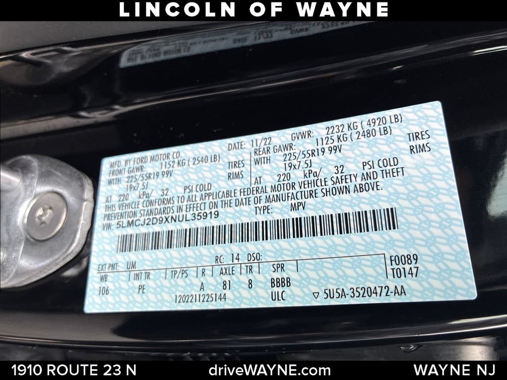 Certified 2022 Lincoln Corsair Reserve w/ Equipment Group 201A AWD/4WD image 30