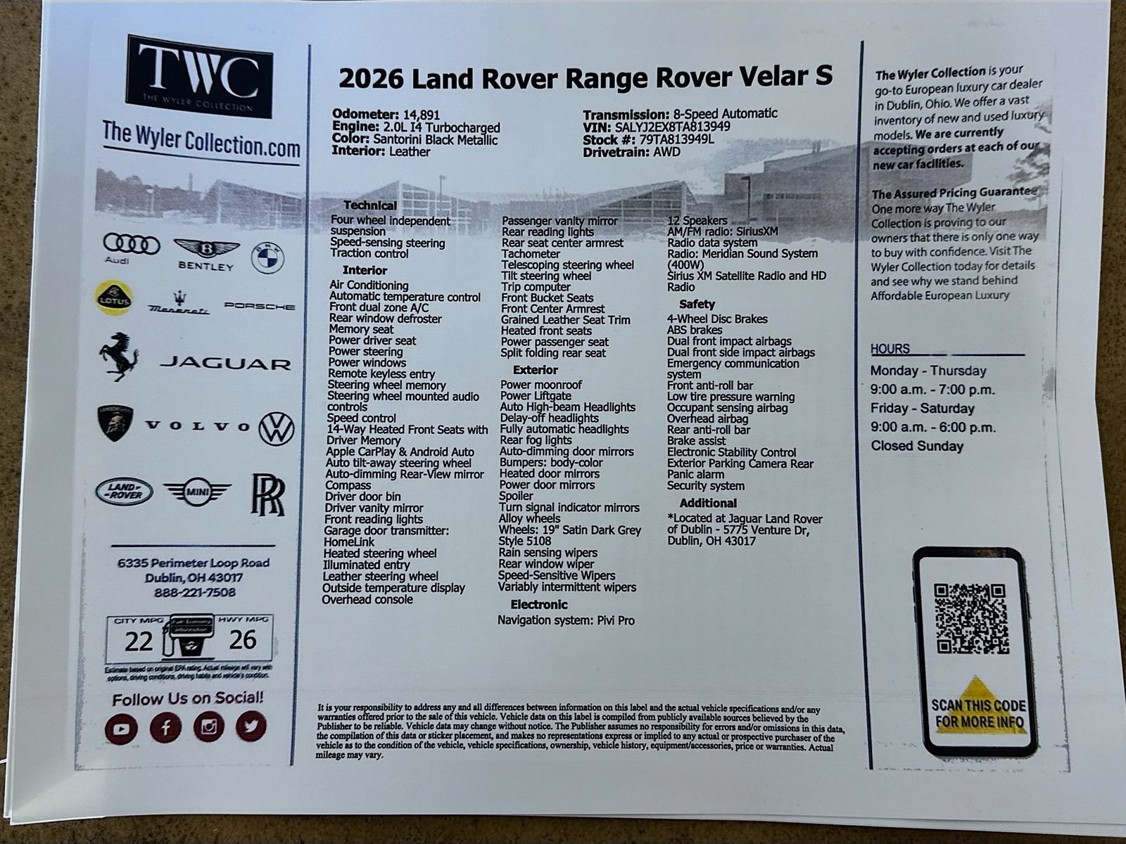 Used 2026 Land Rover Range Rover Velar S AWD/4WD image 47