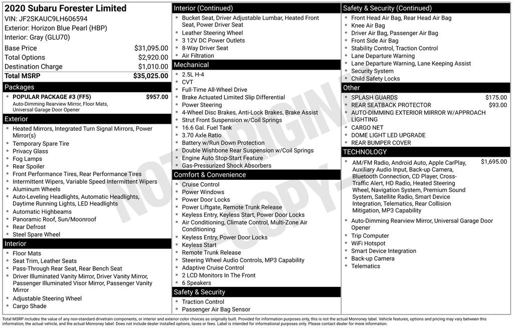 Used 2020 Subaru Forester Limited w/ Popular Package #3 image 15