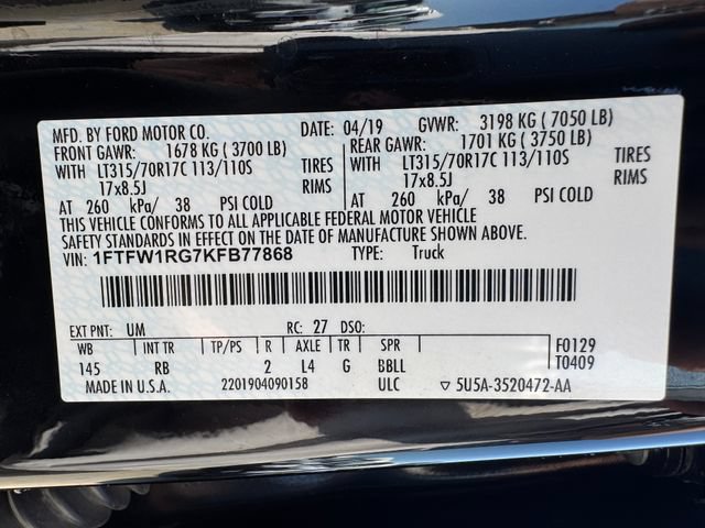 Used 2019 Ford F150 Raptor w/ Equipment Group 801A Mid AWD/4WD image 13