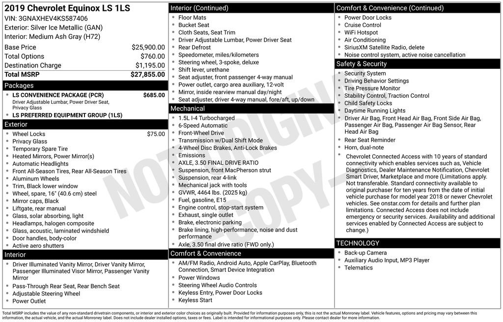Used 2019 Chevrolet Equinox LS w/ LS Convenience Package image 36