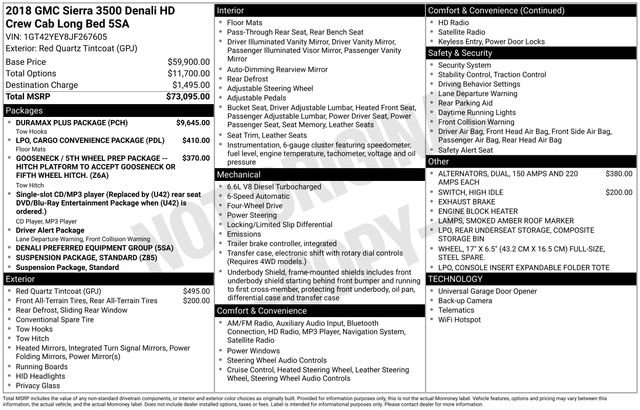 Used 2018 GMC Sierra 3500 Denali w/ Duramax Plus Package image 37