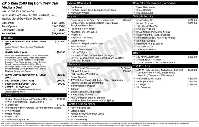 Used 2015 RAM 2500 Big Horn image 35