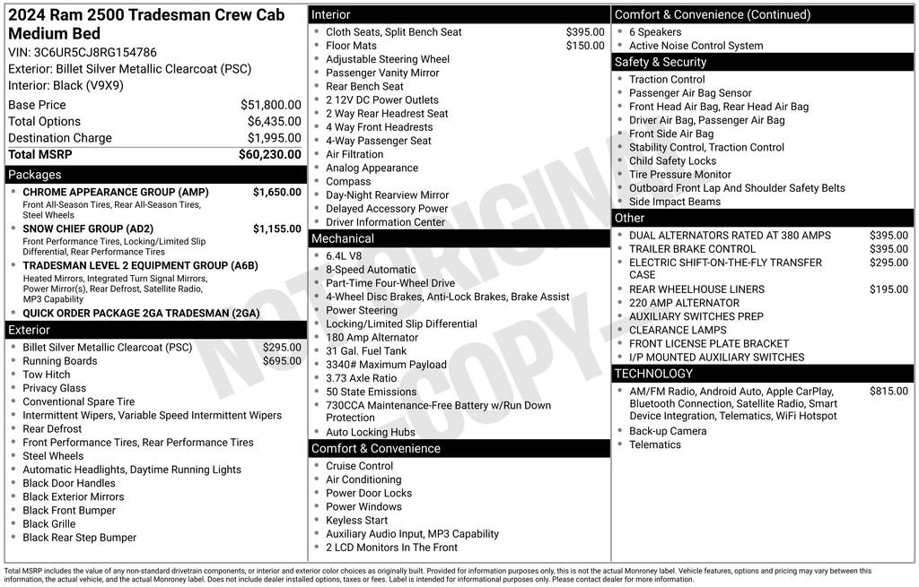 Used 2024 RAM 2500 Tradesman w/ Chrome Appearance Group AWD/4WD image 2