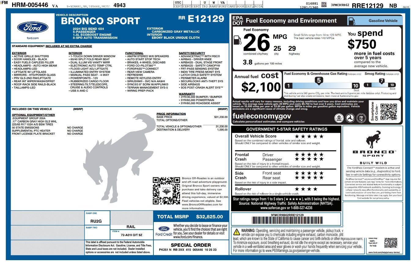 Used 2024 Ford Bronco Sport Big Bend AWD/4WD image 3
