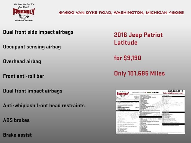 Used 2016 Jeep Patriot Latitude FWD image 7