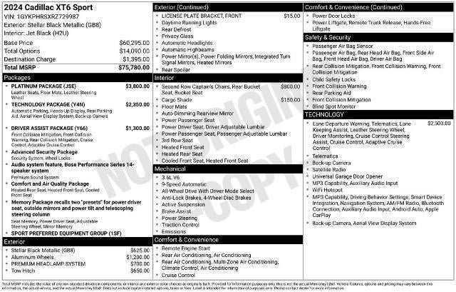 Certified 2024 Cadillac XT6 Sport w/ Platinum Package AWD/4WD image 34