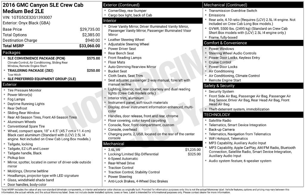 Used 2016 GMC Canyon SLE w/ SLE Convenience Package RWD image 45