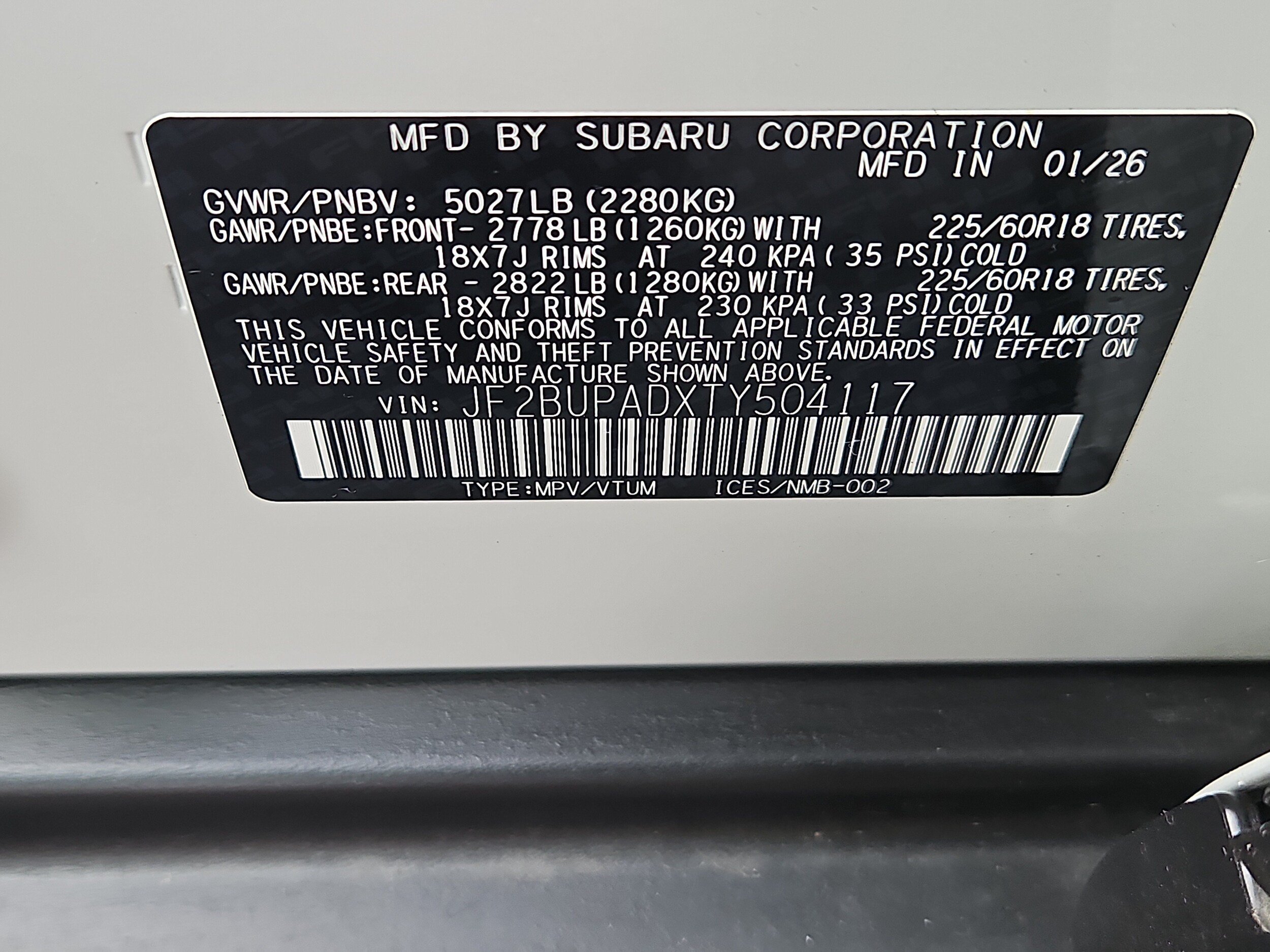 Certified 2026 Subaru Outback Premium AWD/4WD image 7