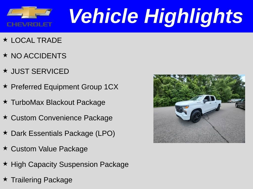Certified 2025 Chevrolet Silverado 1500 Custom w/ Turbomax Blackout Package image 2