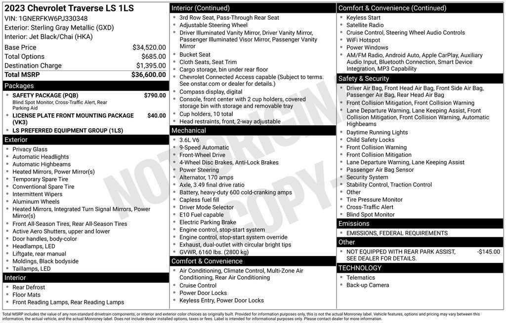 Certified 2023 Chevrolet Traverse LS w/ Safety Package image 43