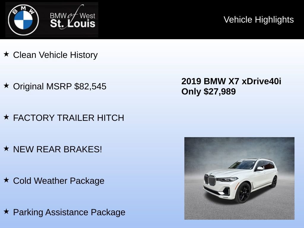 Used 2019 BMW X7 xDrive40i w/ Premium Package image 8