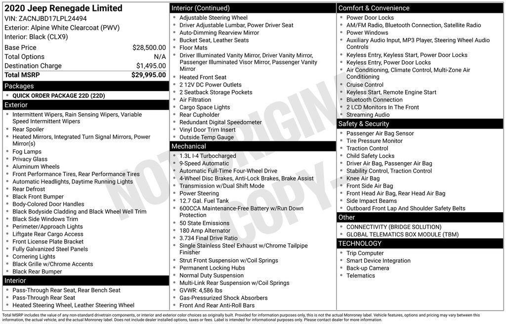 Used 2020 Jeep Renegade Limited image 9