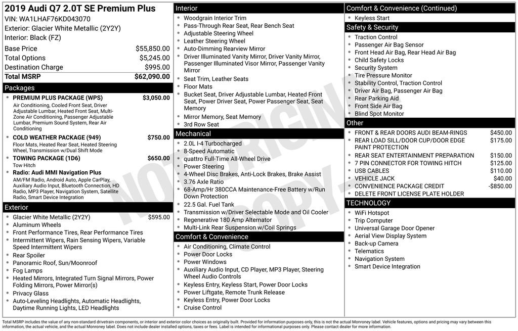 Used 2019 Audi Q7 2.0T Premium Plus w/ Premium Plus Package image 47