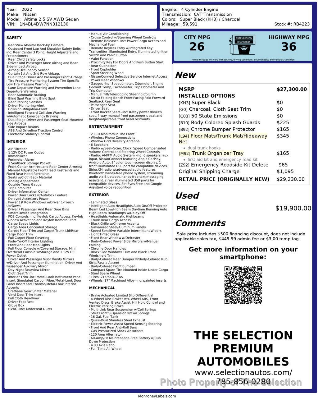 Used 2022 Nissan Altima 2.5 SV image 3