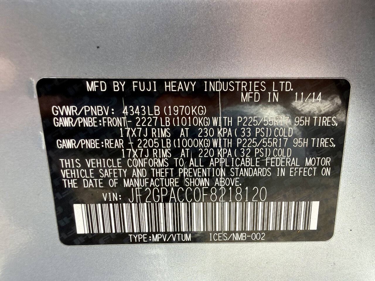 Used 2015 Subaru Crosstrek 2.0i Premium AWD/4WD image 52