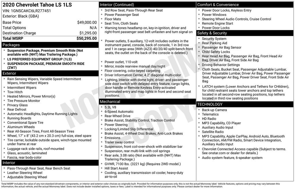 Used 2020 Chevrolet Tahoe LS RWD image 6