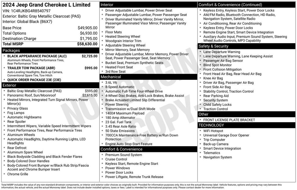Used 2024 Jeep Grand Cherokee L Limited w/ Black Appearance Package AWD/4WD image 12