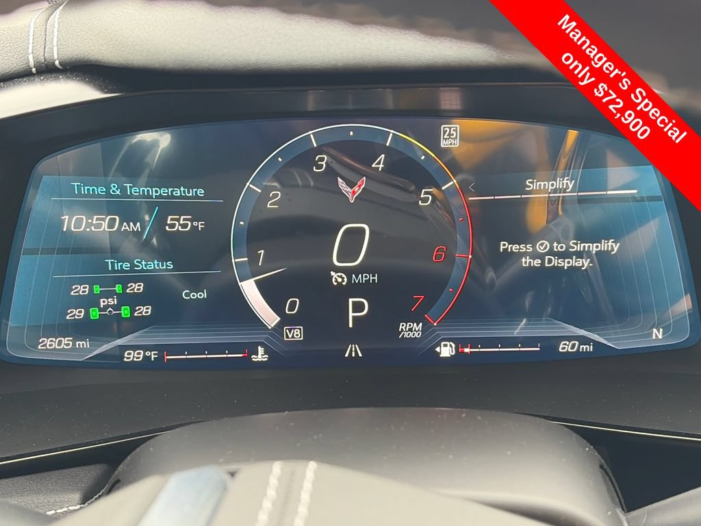 Used 2025 Chevrolet Corvette Stingray Preferred Cpe w/ Stealth Interior Trim Package RWD image 16