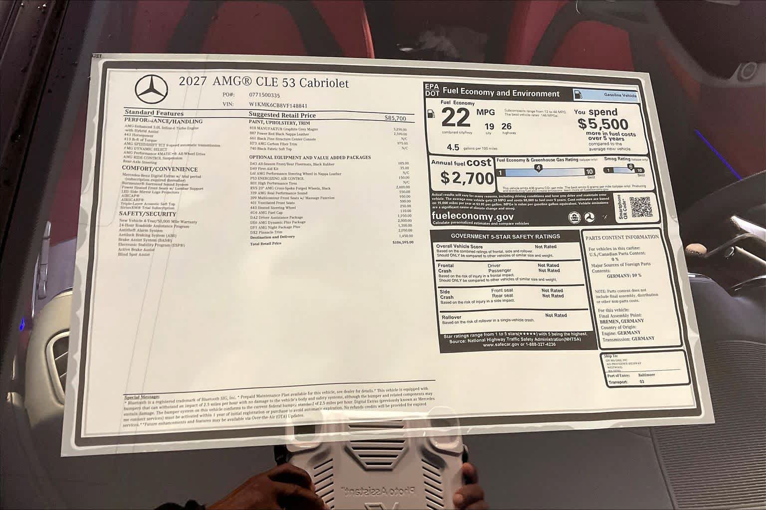 New 2027 Mercedes-Benz CLE 53 AMG 4MATIC Cabriolet image 18