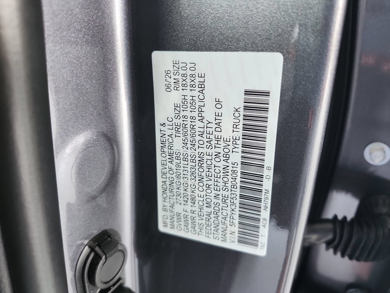 New 2026 Honda Ridgeline RTL image 22