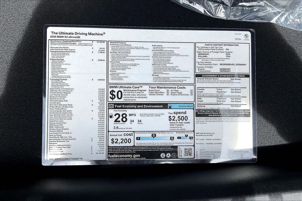 New 2026 BMW X2 xDrive28i w/ Technology Package AWD/4WD image 14