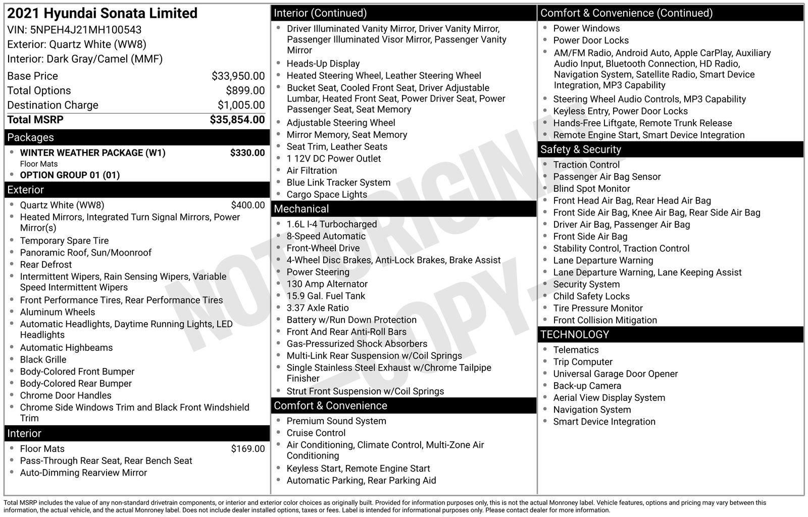 Used 2021 Hyundai Sonata Limited w/ Winter Weather Package FWD image 6