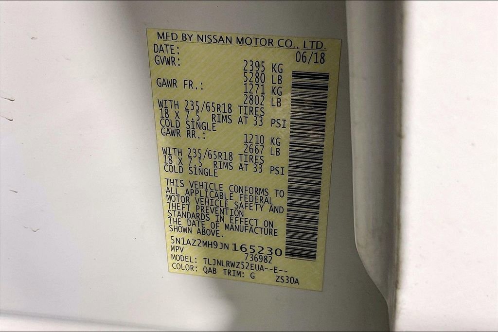 Used 2018 Nissan Murano SL w/ Moonroof Package image 43