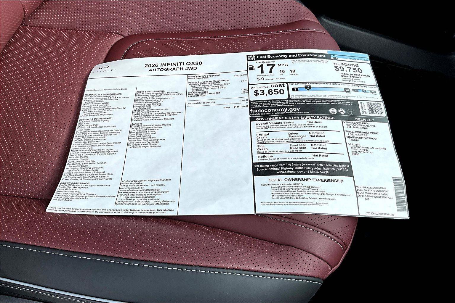 New 2026 INFINITI QX80 Autograph image 20