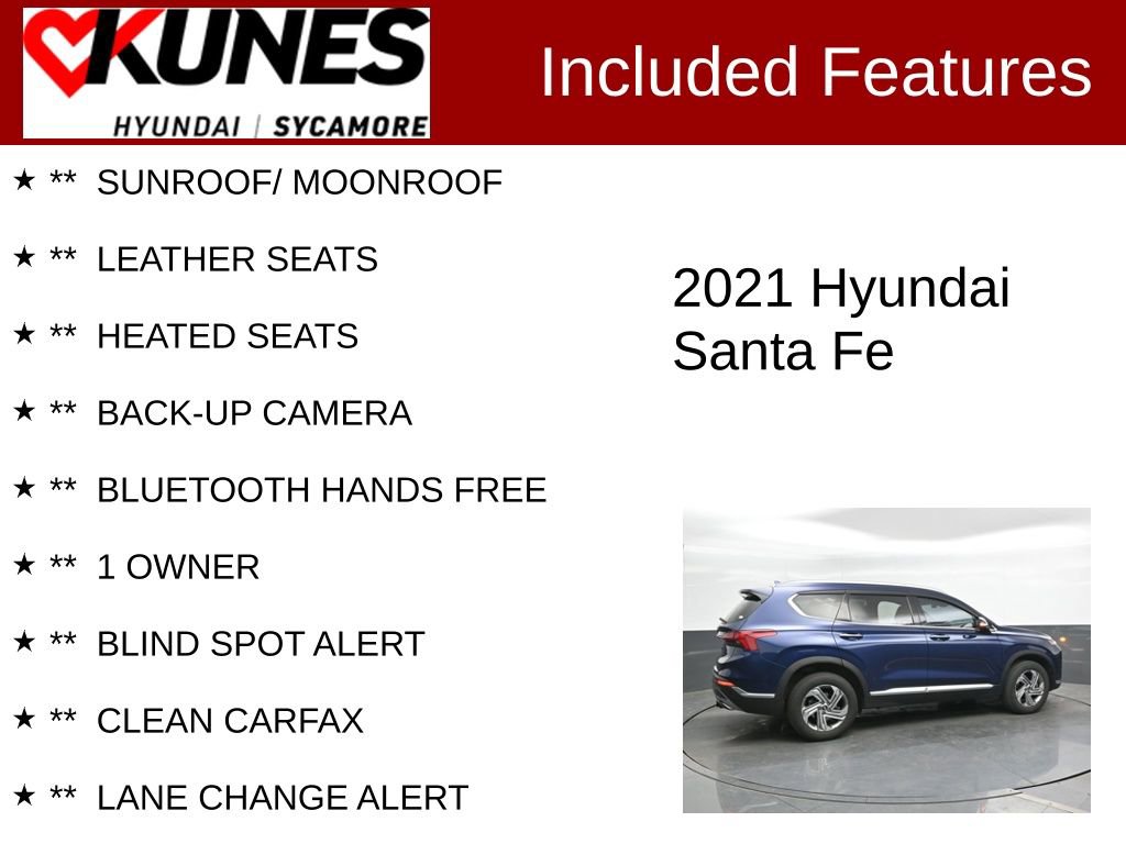 Used 2021 Hyundai Santa Fe SEL w/ Convenience + Premium Package AWD/4WD image 2
