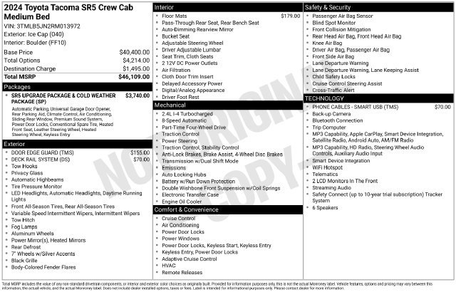 Used 2024 Toyota Tacoma SR5 AWD/4WD image 45