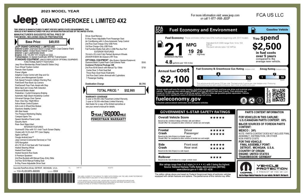 Used 2023 Jeep Grand Cherokee L Limited RWD image 2
