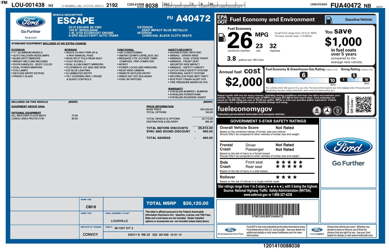 Used 2015 Ford Escape SE FWD image 78