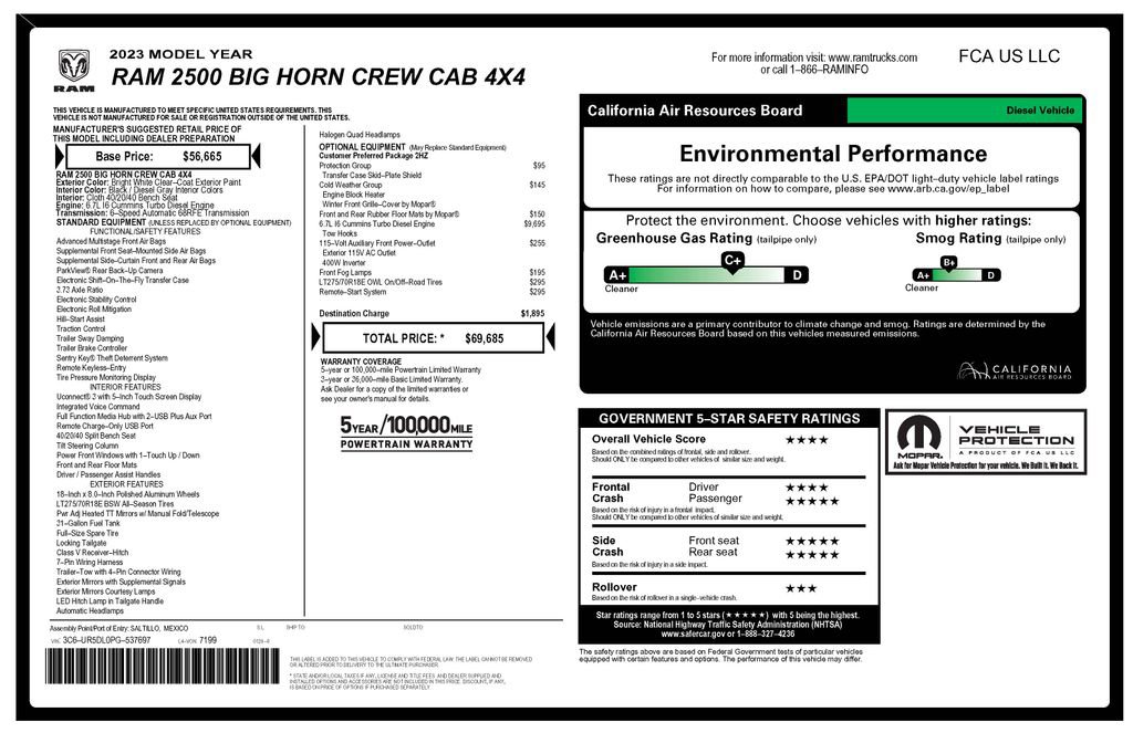Used 2023 RAM 2500 Big Horn w/ Cold Weather Group AWD/4WD image 2