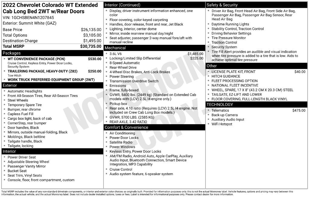 Used 2022 Chevrolet Colorado W/T w/ WT Convenience Package RWD image 37
