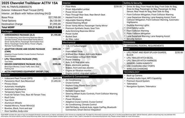 New 2025 Chevrolet TrailBlazer ACTIV w/ Convenience Package image 5