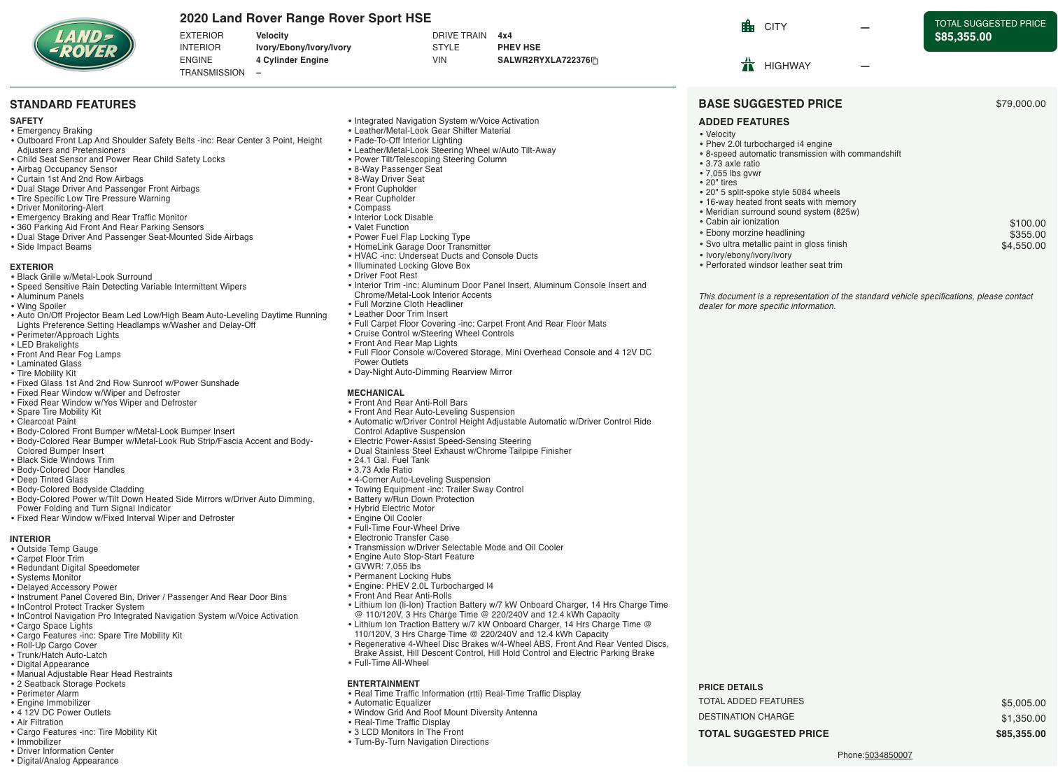 Used 2020 Land Rover Range Rover Sport HSE image 7