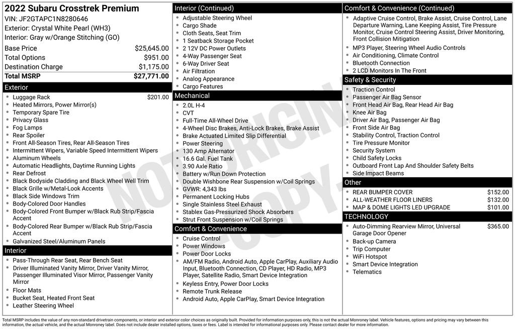 Used 2022 Subaru Crosstrek 2.0i Premium image 3