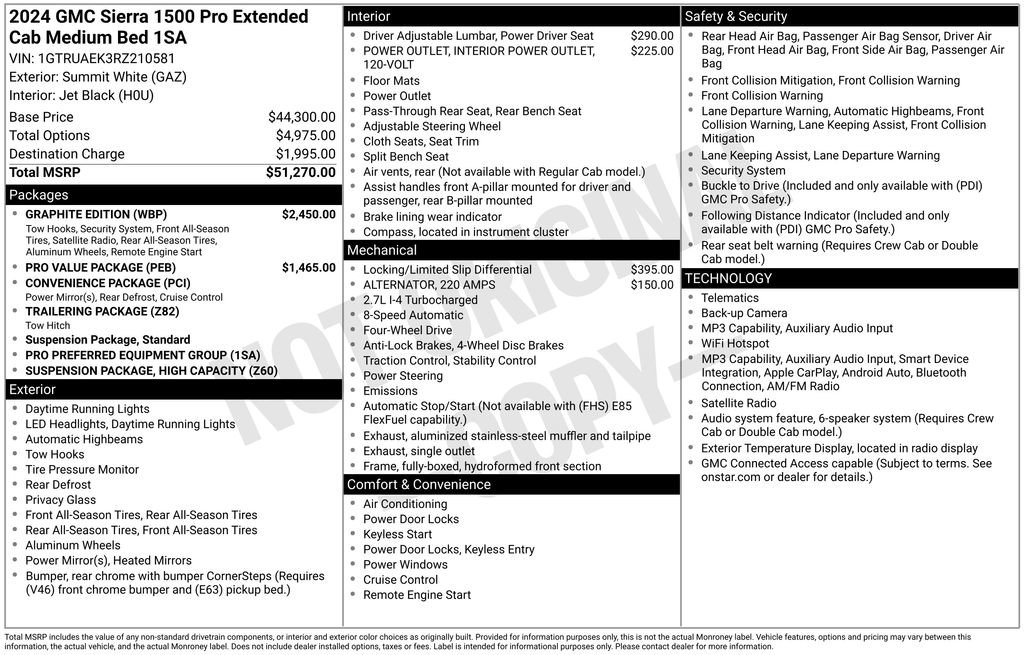 Certified 2024 GMC Sierra 1500 Pro w/ Graphite Edition AWD/4WD image 3