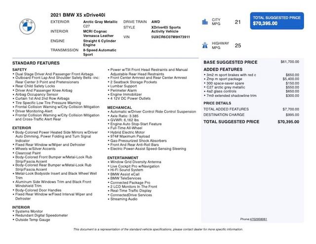 Used 2021 BMW X5 xDrive40i w/ M Sport Package AWD/4WD image 4