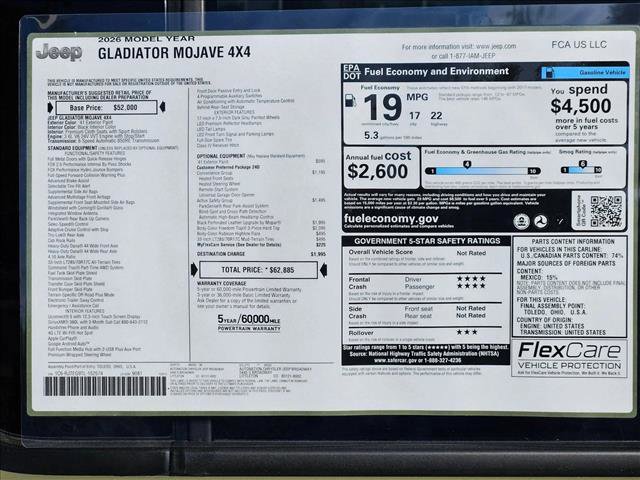 New 2026 Jeep Gladiator Mojave w/ Safety Group image 17