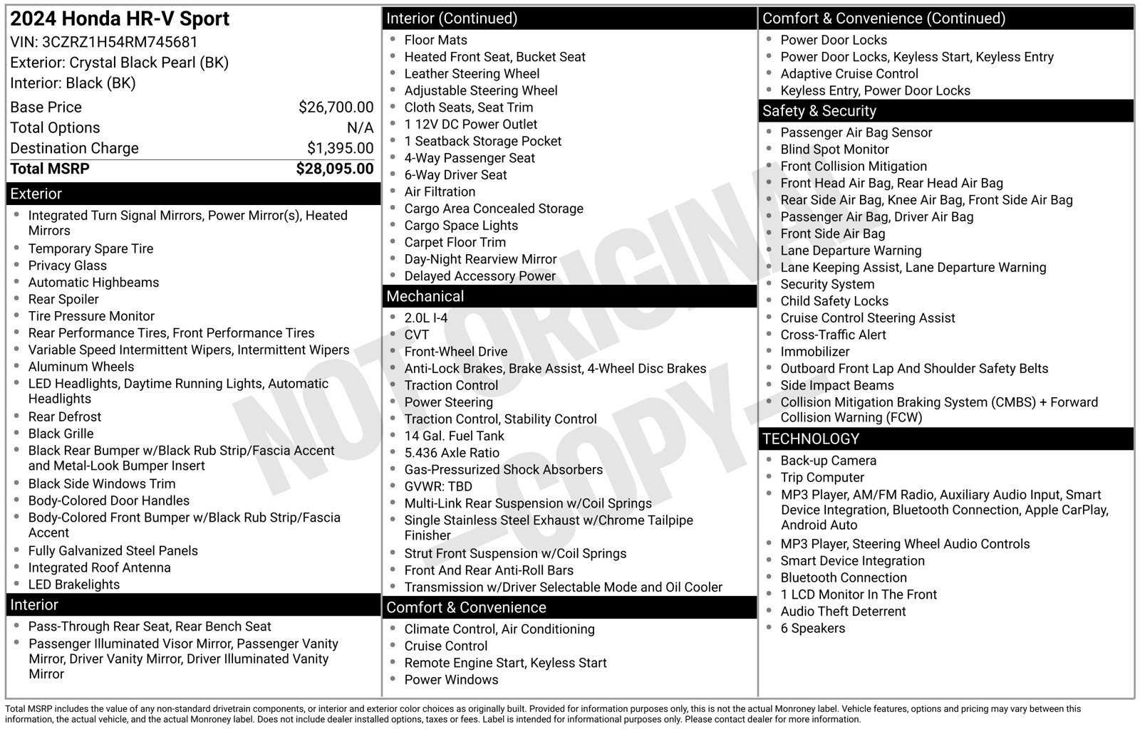 Used 2024 Honda HR-V Sport image 33