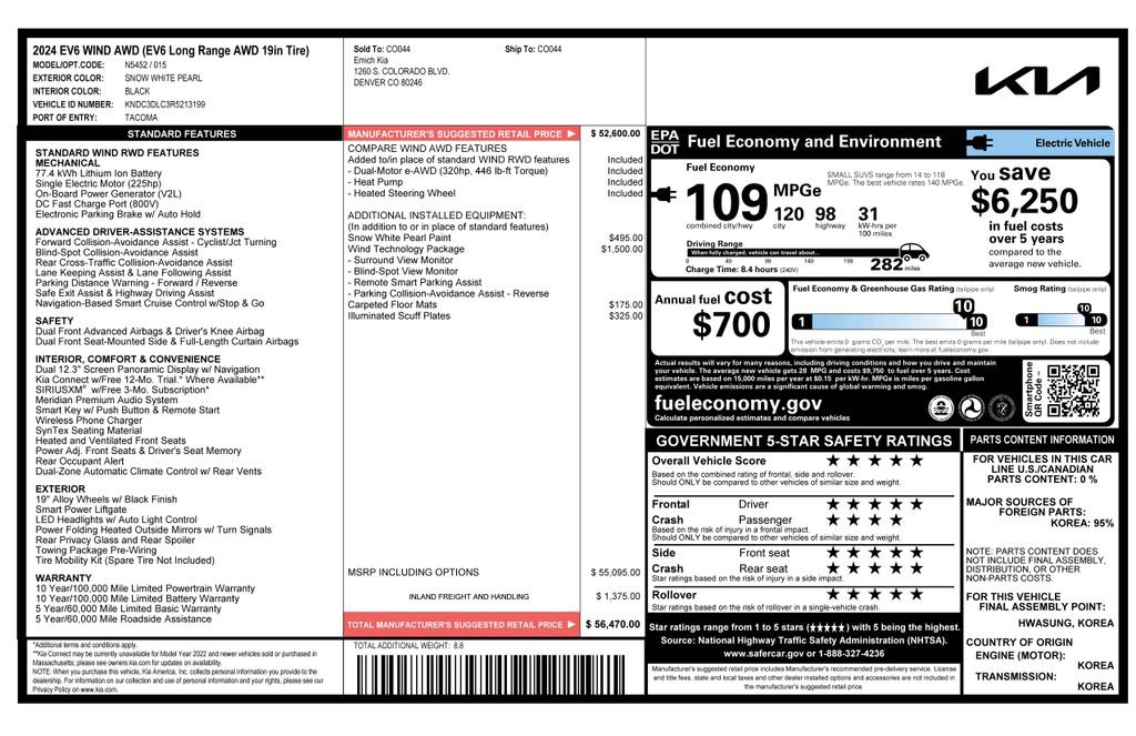 Used 2024 Kia EV6 Wind w/ Wind Technology Package image 4