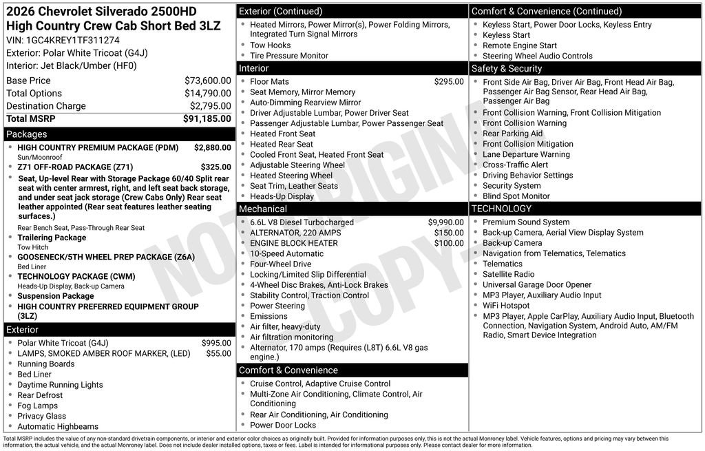 New 2026 Chevrolet Silverado 2500 High Country w/ High Country Premium Package AWD/4WD image 22