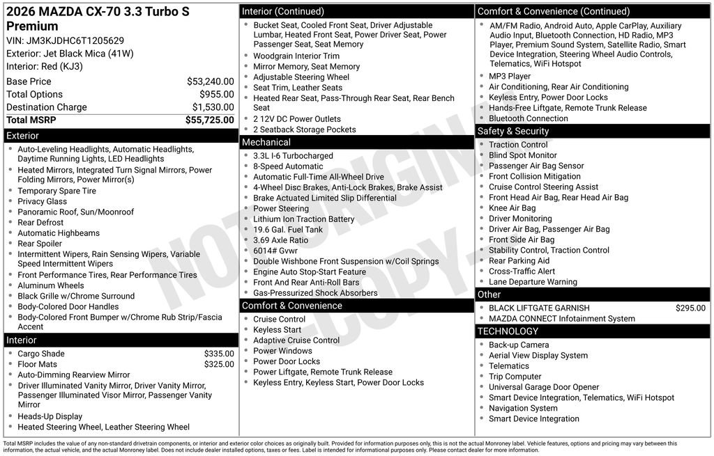 New 2026 MAZDA CX-70 3.3 Turbo S w/ Premium Package image 2