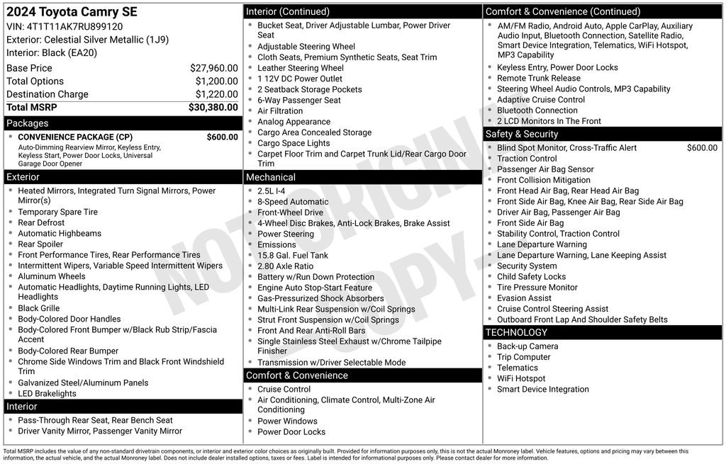 Certified 2024 Toyota Camry SE w/ Convenience Package FWD image 22