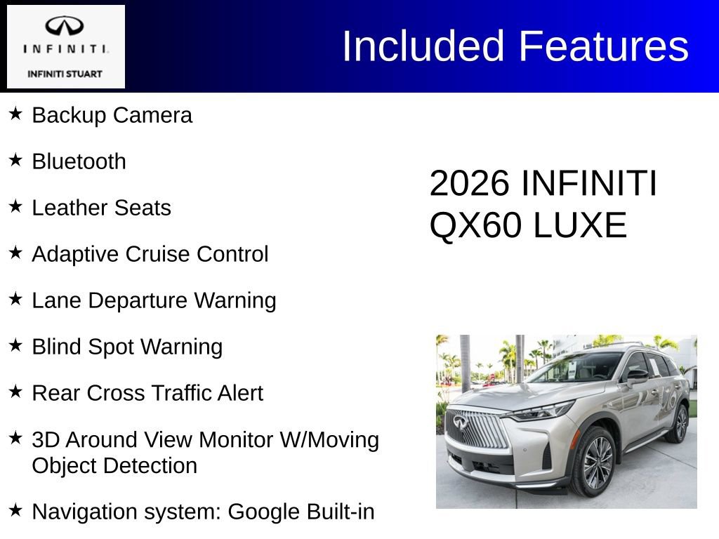Certified 2026 INFINITI QX60 Luxe w/ Cargo Package image 3