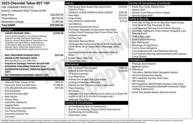 Used 2023 Chevrolet Tahoe RST w/ Luxury Package AWD/4WD image 3